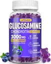 글루코사민 Chondroitin Gummies 3000mg의 진보된 글루코사민 Chondroitin Msm의 합동 지원 보충교재, 산화 방지제 면역성 지원, 뼈 및 합동 융통성, 힘 및 기동성, 블루베리 풍미