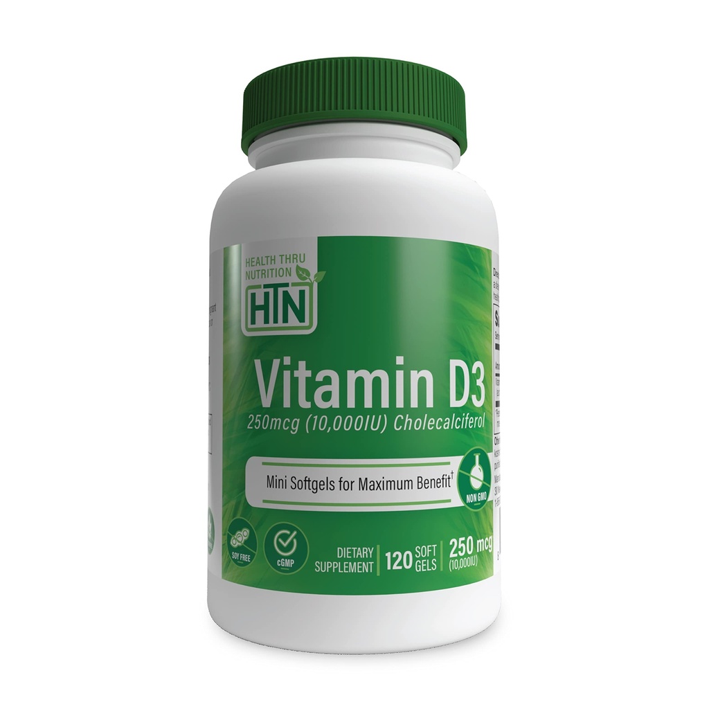 건강 목 영양 비타민 D3 10,000iu 120 최대 혜택을위한 미니 소프트 젤 | 250mcg Cholecalciferol | 3rd Party Tested | Non-GMO USP 유기 EVOO의 급료 | 면역력