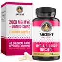 고대 블리스 Myo & D-Chiro Inositol 보충교재, 40에서 1 비율, 여자를 위한 Ovarian 기능 지원에 있는 도움, 비타민 B8는 봉사 당 생리 주기, 2050mg를 통제하는 것을 돕습니다, 120 Vegan 캡슐
