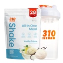 310 영양 올인원 식사 교체 쉐이크 파우더 w / 쉐이커 컵 스타터 키트 - 고단백 섬유 리치 Vegan Superfood Blend - Sugar-Free, Keto & Paleo Friendly, 낮은 캐비 - 바닐라 크림 28 srv
