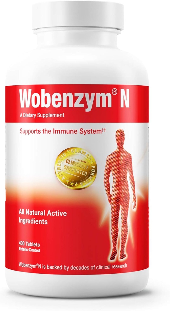 Douglas Laboratories Wobenzym N - Authentic German Supplement - 체계적인 효소 - 면역 체계와 합동 건강을 위해 * - Papain와 더불어, Rutin & Bromelain - 400 Enteric 입히는 정제