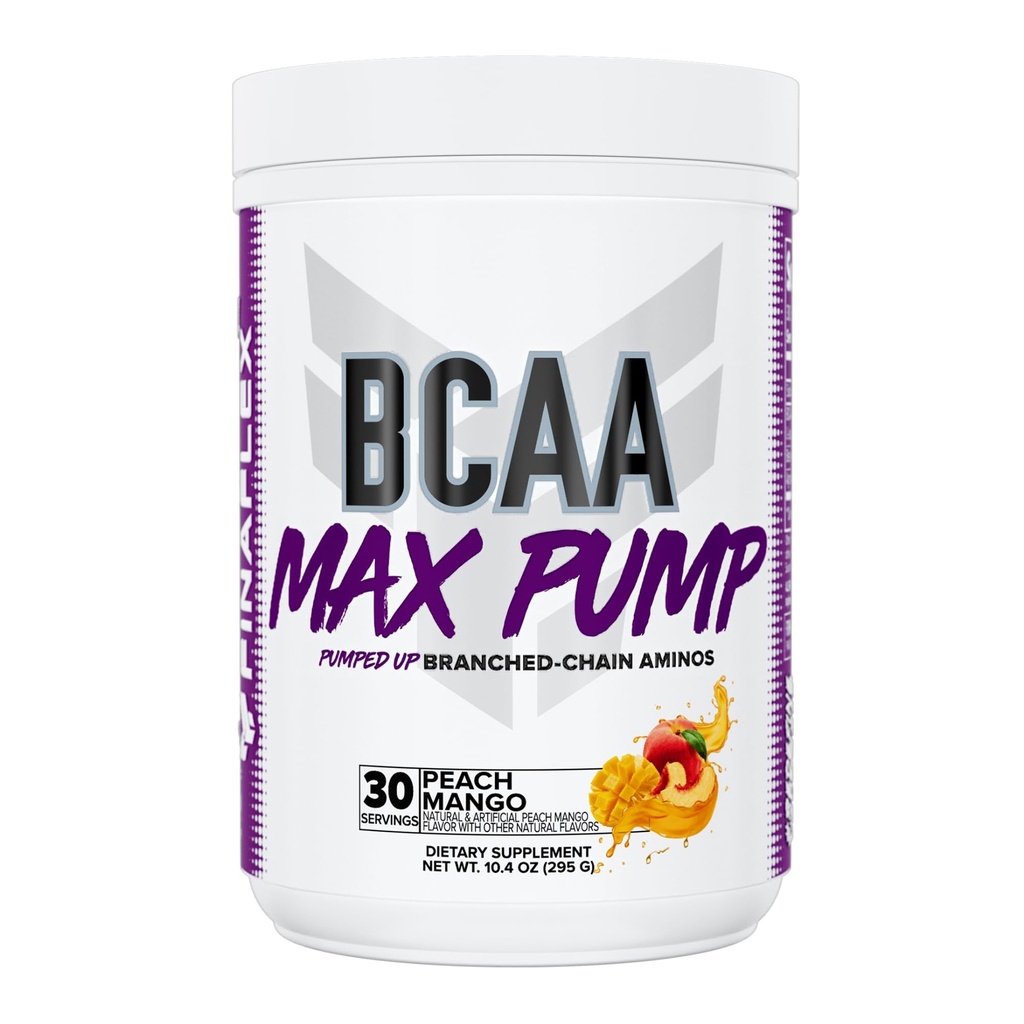 FINAFLEX BCAA MAX PUMP, 복숭아 망고 - 10.4 온스 - 힘을 촉진, 성능 및 회복 - 2 : 1 레우신의 비율, 이소류신 & 발린 + 베타인 무수 - 30 서빙