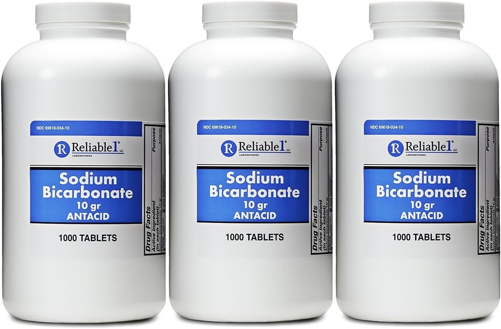 나트륨 중탄산염 650 mg 1000 Antacid 정제, 산성 Indigestion의 기복을 위해, Heartburn, Sour Stomach & Upset 3의 Stomach 팩