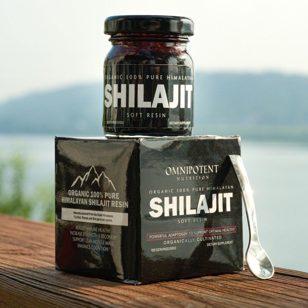 Himalayan Shilajit 수지 - 높은 고도에서 sourced 유기 Shilajit 보충교재 - 500mg 순수한 자연적인 수지 & Fulvic 산, 85+ 추적 무기 (50g (100의 서빙) + Spoon)