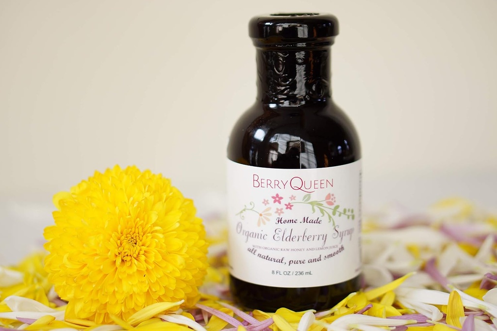 Original Organic Elderberry Syrup - 순수 자연 - 면역 부스트 - 초본 보충 - 어린이와 성인에 의해 사랑 주스로 쉽게 - 8 oz