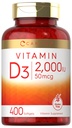 Carlyle Vitamin D3 2000IU Softgels | 400 Count | 비 GMO, 글루텐 프리 포뮬러 | 50 mcg | 비타민 D 보충