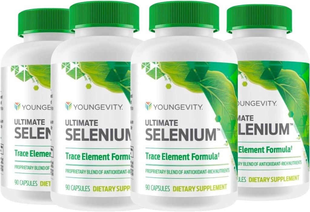 (정상 선박) Youngevity 궁극적인 셀레늄 100 mcg 4 병 90 캡슐 각각
