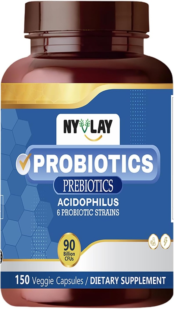 Prebiotics Probiotics 90 억 CFU 150 캡슐 | 다이어트 보충 | 추가 강도 천연 정립 | 지원 강도 및 에너지