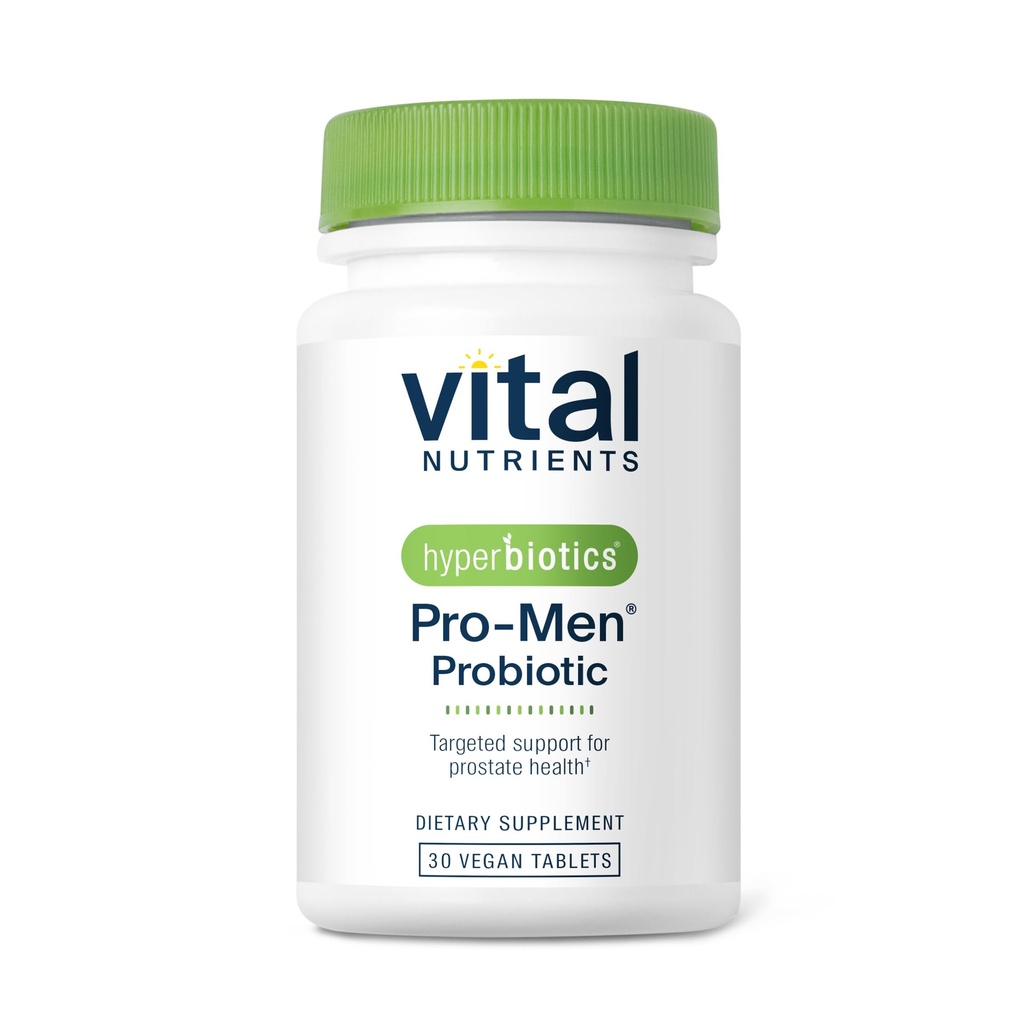 Hyperbiotics Vital Nutrients Pro Men Probiotics | 남자를위한 고급 프로 바이오 틱 | 전립선 건강, 소화 균형 및 과트 건강에 대한 임상적으로 장식 * | 글루텐, 낙농장, 콩 무료 | 30 Vegan Tablet