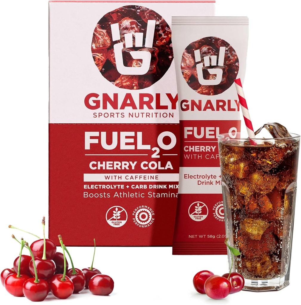 Gnarly Nutrition Fuel2O Electrolyte Powder Pack, Cherry Cola - 전자 솔루션, 연료, 보충 및 복구 - Fuel2O 내구 영양 - Cherry Cola, 10-Pack