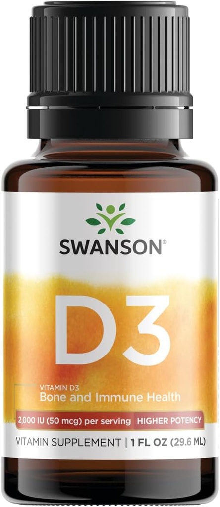Swanson 비타민 D3 액체 낙하 400 Iu (50 mcg) 1 fl Ounce (29.6 ml) 액체