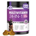 24에서 1 개 비타민과 보충제 200 Ct 개 Multivitamin Chewable Contain Chondroitin Probiotics Dogs Skin Coat Heart Joint Gut Liver Brain Eye Immune Support - 치킨
