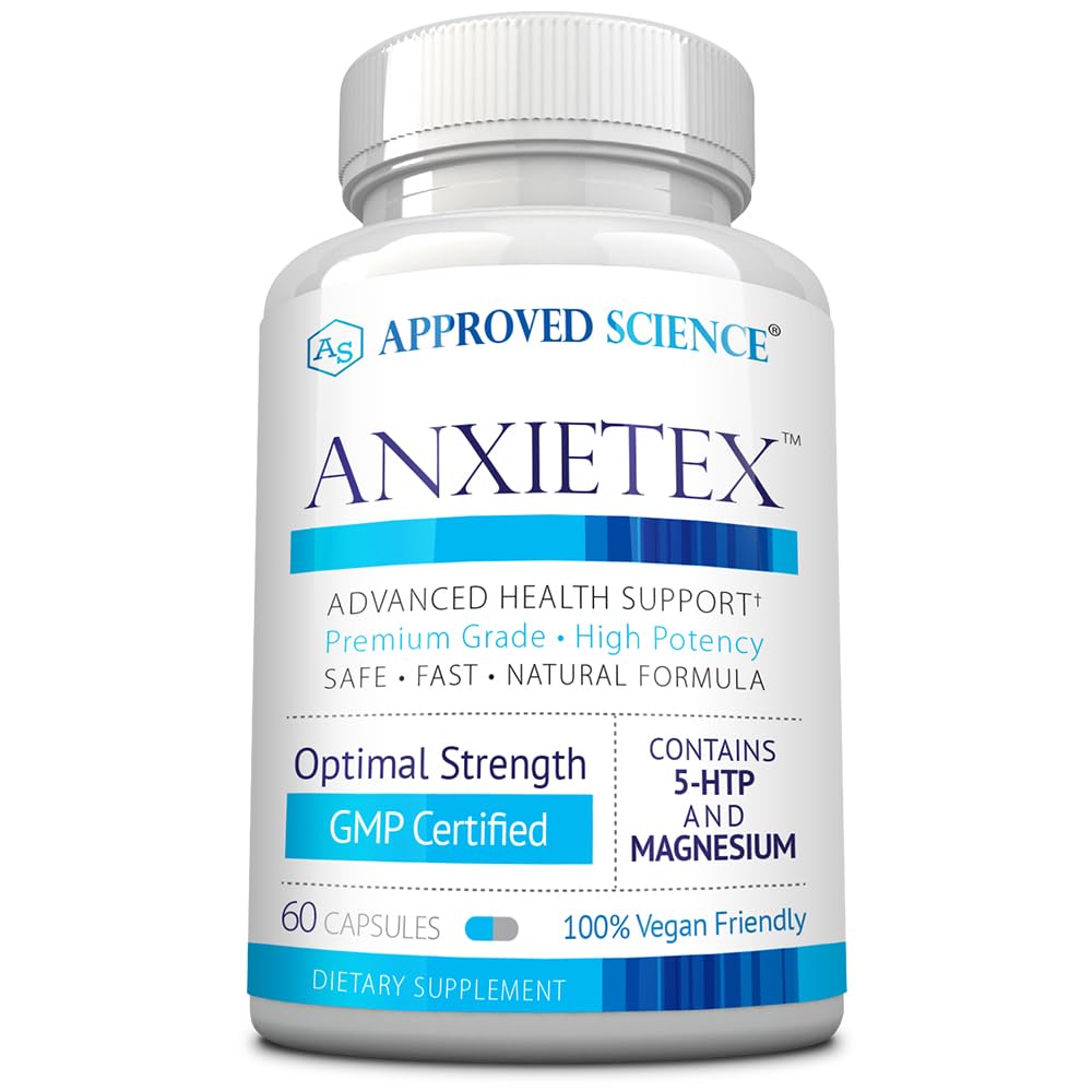 공인 과학 Anxietex - Calm 및 Relaxation - L-Theanine 및 마그네슘 - 60 캡슐 - Vegan Friendly - 3 개월 공급