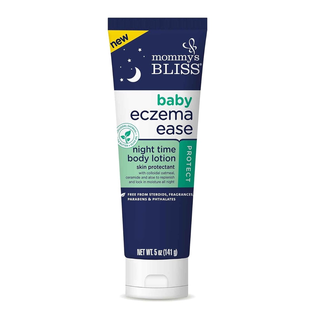 Mommy's Bliss Eczema Ease Night Moisturizer w/Colloidal Oatmeal, Shea Butter & Olive Oil, Eczema, Ceramide & Aloe, Steroids & Phthalates, 5 oz로 인해 피부 자극 및 가려움증