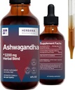 HERBANA MANUFACTURING Ashwagandha 액체 드롭 추출물 - 근육 회복 Tincture - Withania Somnifera Drops - 높은 효능