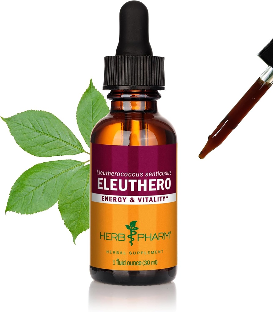 허브 Pharm Eleuthero Root Liquid Extract for Energy and Stamina, Cane 알코올, 1 Ounce