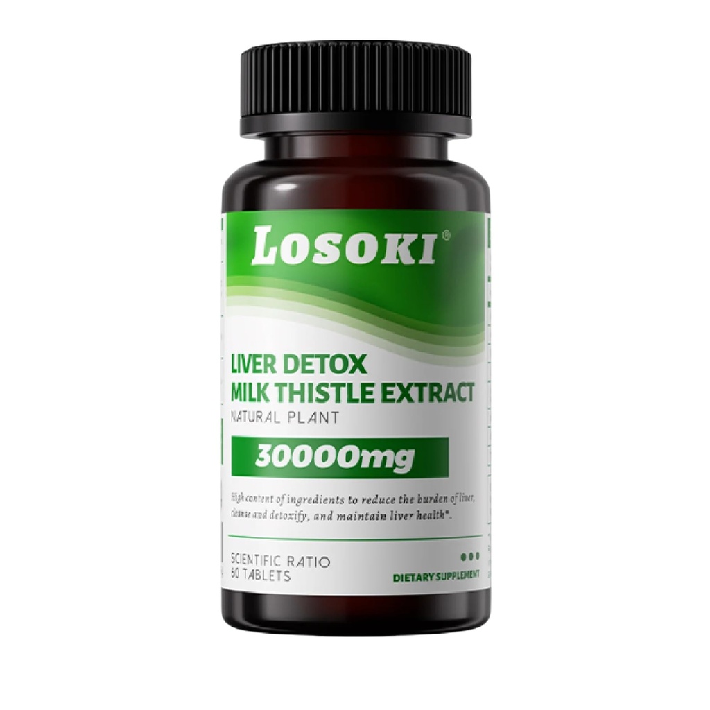 Liver Detox 보충교재, 30,000mg 우유 이틀 추출물, 심황, Artichoke & Glutathione – 지원 Liver 건강 & 산화 방지제 기능 – 60의 정제