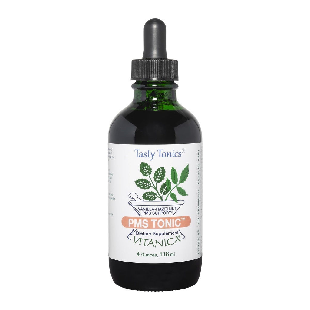 Vitanica PMS Tonic, Premenstrual Support and Relief, Saint Johns Wort, Dong Quai, Chaste Tree Berry, Wild Yam 및 기타, 채건, 4 Ounce