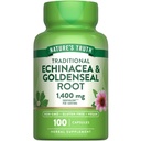 Nature's Truth Echinacea Goldenseal 캡슐 | 1400mg | 100개 조사 | Vegan, Non-GMO & Gluten Free Supplement | 초본 지원단