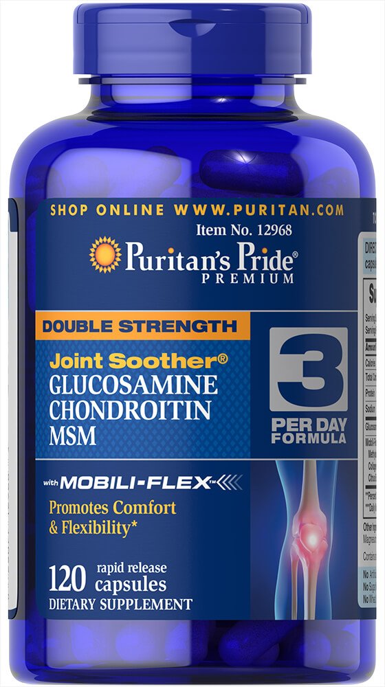 Puritan의 Pride Glucosamine, Chondroitin & MSM-3 일 공식 당