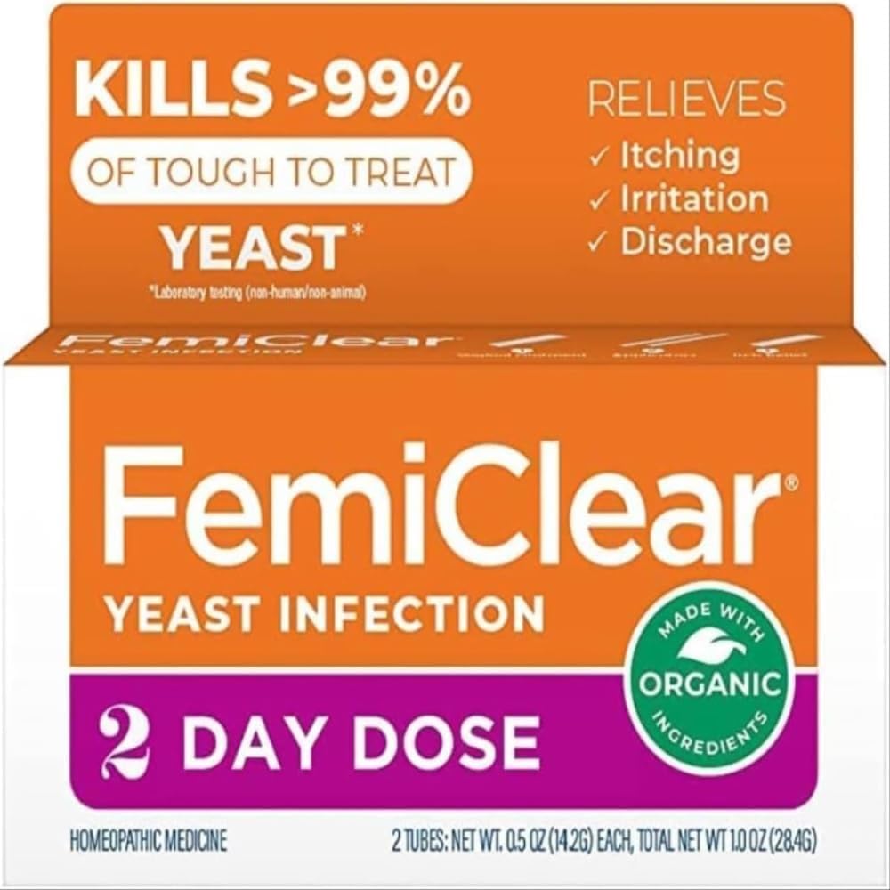FemiClear 2-Day Dose Yeast Infection and Itch Control Ointment, Intense Symptoms에 모더레이트, All-Natural 및 유기 성분으로 만든, 더하기 Soothing 배려를 위한 외부 anti-Itch Ointment