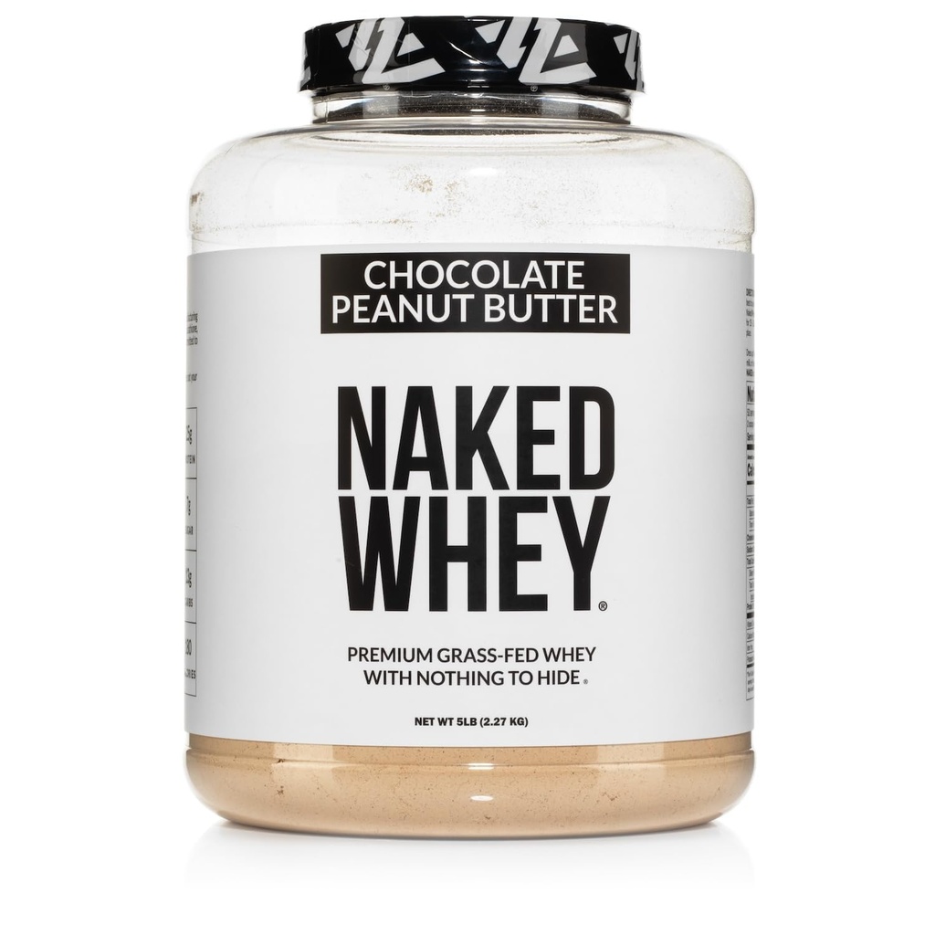 NAKED Whey Chocolate Peanut Butter Grass Fed Whey Protein Powder, No GMO, No Soy 및 Gluten Free, Aid Growth and Recovery - 52 서빙