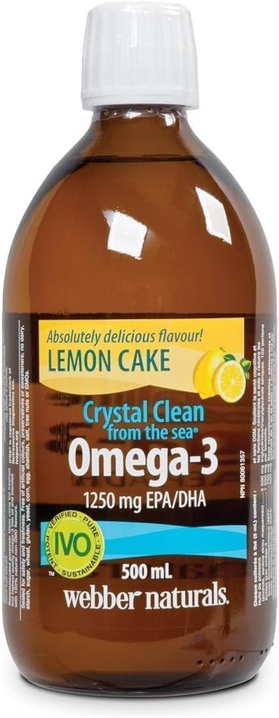 Webber Naturals Ocean Pure Omega-3 액체 생선 기름 - 레몬 케이크 500 ml