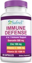 Safrel 강한 면역성 지원, Quercetin 500 mg, 아연 Picolinate100 mg, VitamatiC 1000 mg, 비타민 D3 1000 IU, 60 캡슐, 1 개월 공급 | 미국에서 만든