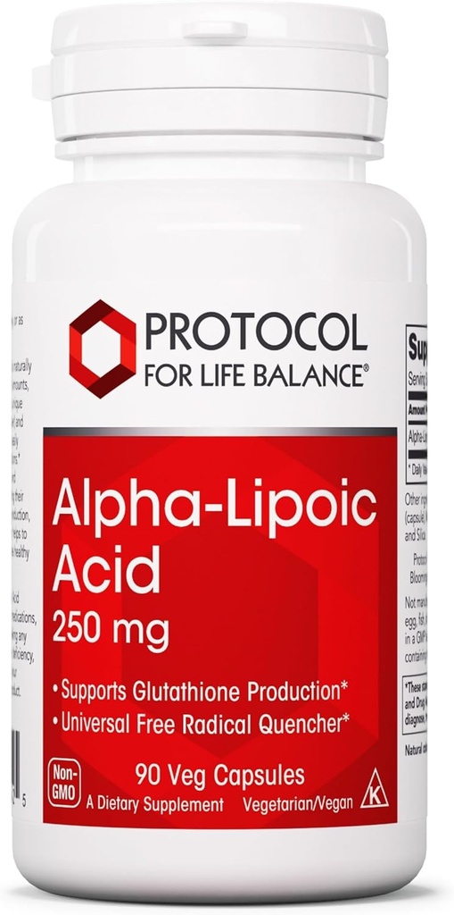 생명 균형 알파 Lipoic 산 보충교재를 위한 PROTOCOL - 600mg ALA - 산화 응력 Quencher, 혈액 교류 & 심장 건강 - 고약 & 낙농장 자유로운 - 60의 볼트 캡슐