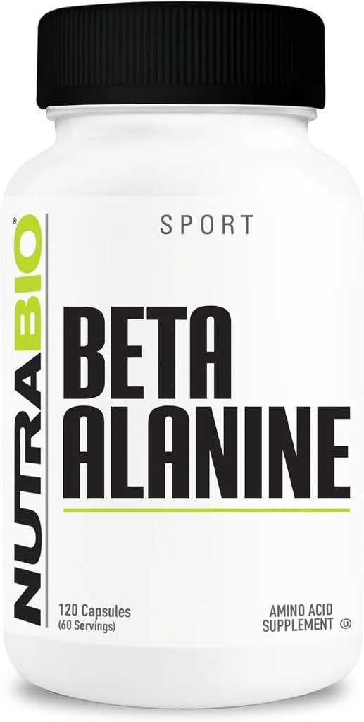 NutraBio Beta-Alanine 보충교재, 800mg - 버퍼 Lactic 산, 근육 피로 및 Soreness, 120의 캡슐에 글루텐 자유로운 전 운동 보충교재