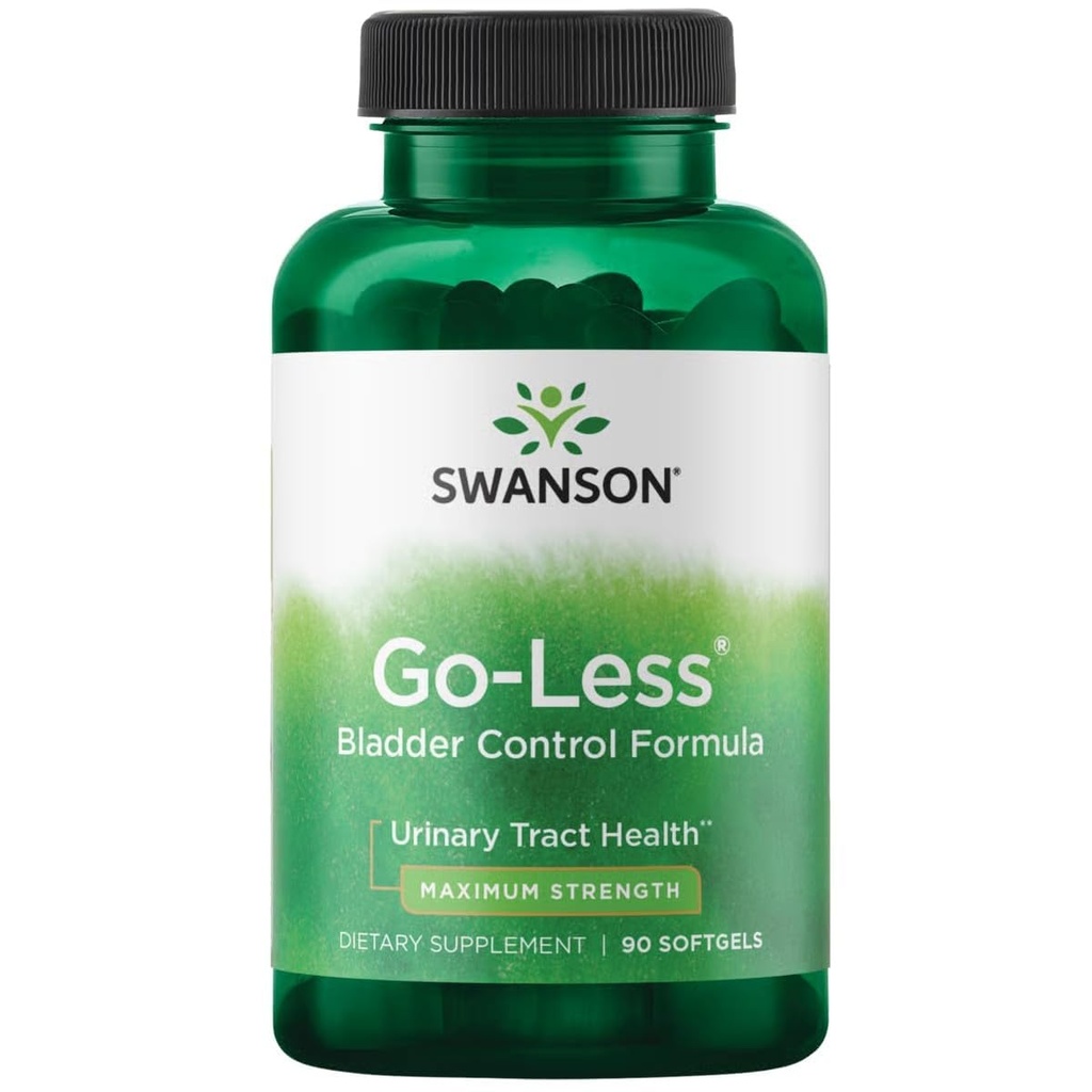 Swanson Go-Less Bladder Control Formula - Urinary Tract Health 및 Healthy Bladder Support - 호박 씨앗 추출물이있는 성인을위한 자연 보충 - (90 Softgels) 1 팩
