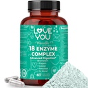 Love You 18 Enzyme Complex – 여성 및 남성용 식물 기반 소화 효소 | Nutrient Absorption & Digestive Comfort | 60 Vegan 캡슐
