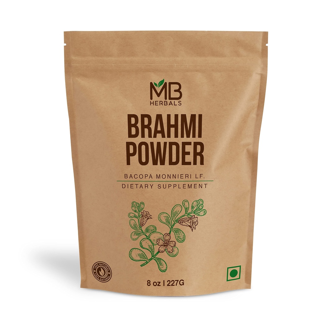 MB 초본 순수한 Brahmi 분말 8개 oz | 227g 0.5 lb | Bacopa 분말 | 머리 관리