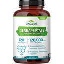 Zazzee 지연 방출 Serrapeptase, 캡슐 당 120,000 SPU, 120 Vegan 캡슐, 4 달 공급, 여분 힘, 유력하고 집중된 체계 효소, 100% 채식주의자, 모든 자연 및 비 GMO