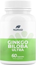 NUMAD Ginseng (600mg) + Ginkgo Biloba (120mg) 60 캡슐 추가 힘 Nootropics 두뇌 지원은 기억 & 초점을 위해 보충합니다