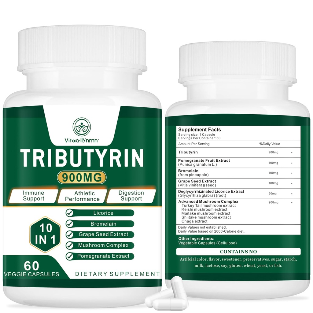 Tributyrin 보충교재 - Gut 장벽 지원을 위한 Butyrate Precursor, 누설 Gut 지원, 소화 60 조사