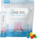 1개의 Sol BCAA & Hydration & 에너지, 모든 자연 공식, 100% Vegan, 비 GMO, 글루텐 자유로운 & Soy 자유로운을 위한 전해질 분말은, 근육 성장 & 회복, 거미 곰 풍미를 승진시킵니다