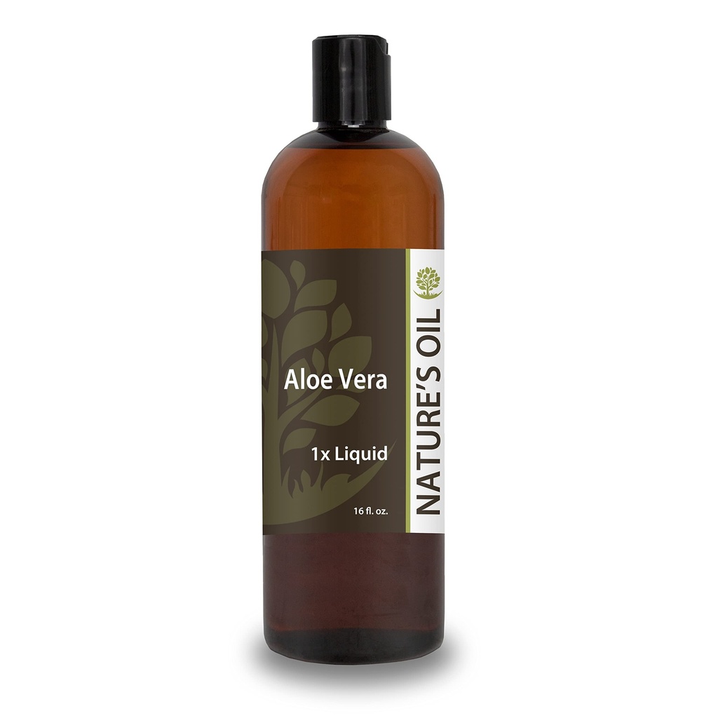 자연의 기름 알로에 Vera 액체 1x, 16oz, 피부 관리, 머리 배려 및 DIY 개인적인 배려를 위한 순수한 알로에 추출물