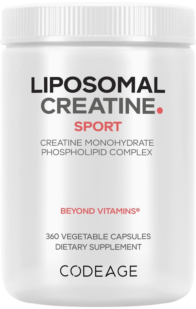 Codeage Liposomal Creatine Monohydrate 보충교재, 순수한 Creatine 2500mg - 3 달 공급, Micronized, Creatinine 근육 스포츠 영양 및 운동선수, 비 GMO - 360의 캡슐