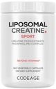 Codeage Liposomal Creatine Monohydrate 보충교재, 순수한 Creatine 2500mg - 3 달 공급, Micronized, Creatinine 근육 스포츠 영양 및 운동선수, 비 GMO - 360의 캡슐