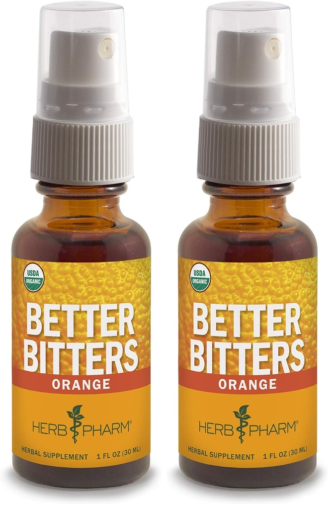 허브 Pharm Better Bitters 인증 유기 소화기, 오렌지, 1 Ounce (팩 2)