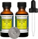 Lugol의 Iodine/2% 해결책/2개의 호박색 유리병/Free Droppers/USA에 있는 Oz
