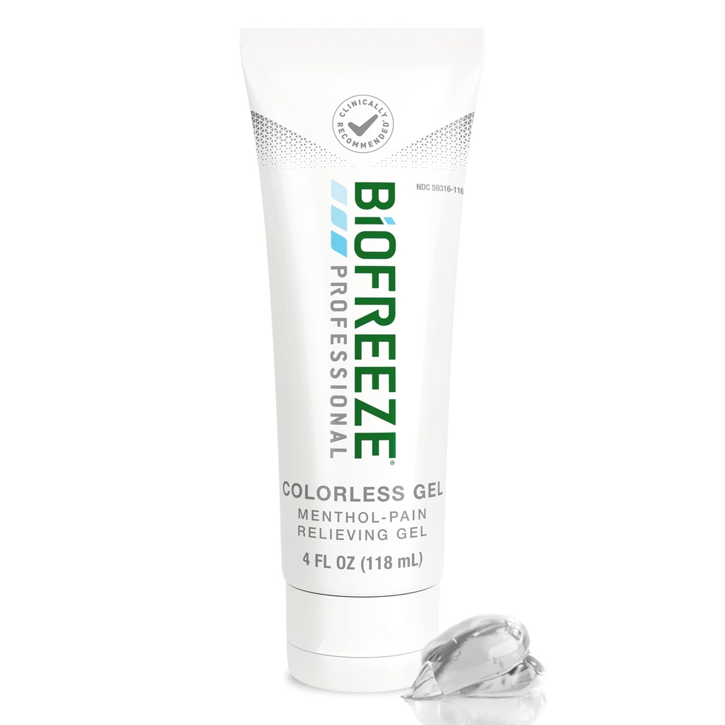 Biofreeze 직업적인 젤 고통 기복, 무릎 & 더 낮은 허리 통증 기복, 관절염 고통 Reliever, 근육 기복, 목 고통 기복, 냉각 합동 고통 기복, 무색 Menthol 젤 4 Fl Oz