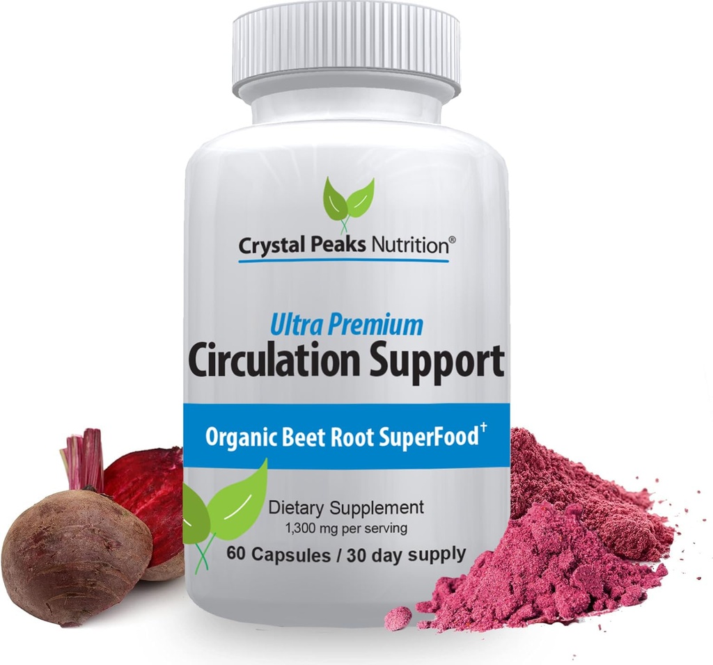Pure Organic Beet Root Powder Extract - 혈액 순환, Arteries 및 Veins를 촉진하고 Nitric 산화물 생산을 증가시킵니다. 1300mg의 60의 Veggie 캡슐