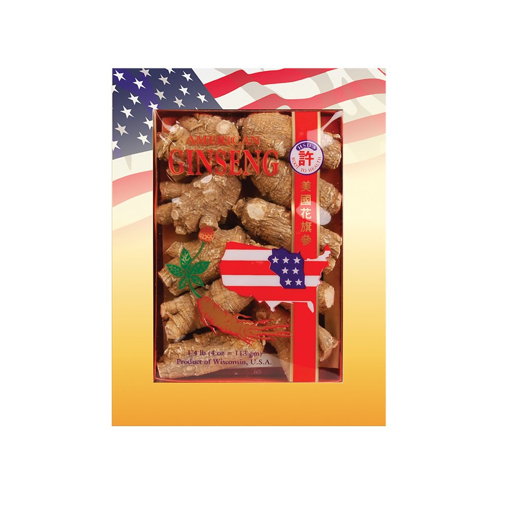 Hsu's SKU 110-4 | Short Extra Large | Ginseng Gardens 직진 Wisconsin American Ginseng |  4花 4 | 4oz Box, 西,, B005HSX9VM
