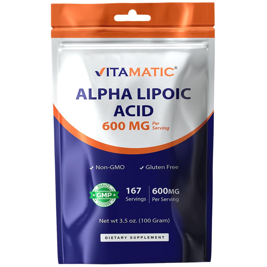 비공식 순수한 알파 Lipoic 산 (ALA) 600mg 서빙 - 167 서빙 - Non-GMO & 글루텐 무료