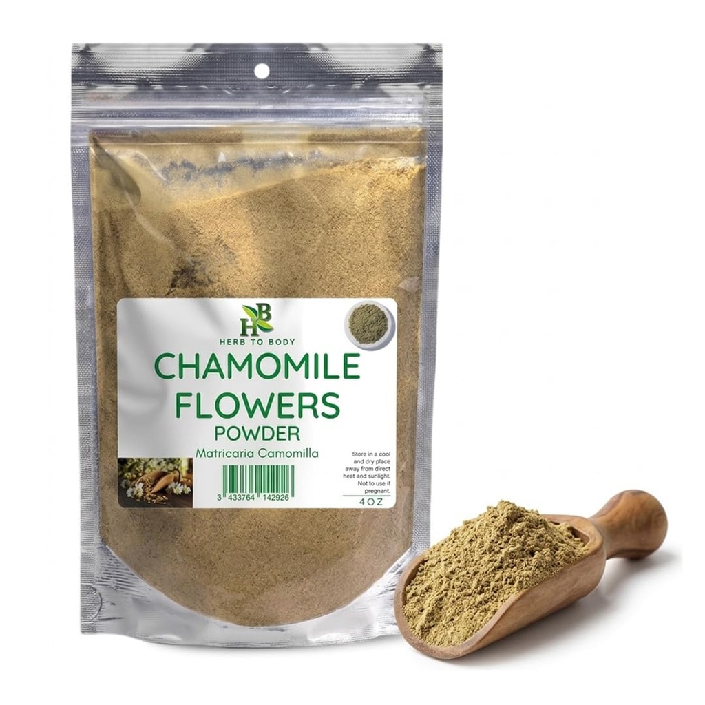 허브 바디 건조 Chamomile 꽃 분말 – 4oz, Chamomile Tea, 초본 차, 베이킹, 주입, DIY 창조를위한 성분을위한 Wildcrafted Matricaria Camomilla 분말