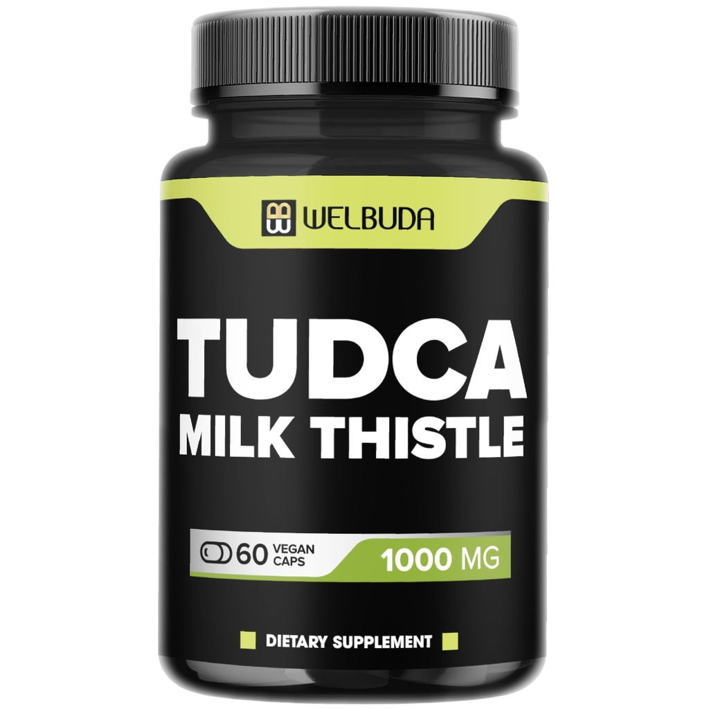 WELBUDA 1000mg Tudca 보충 우유 이틀 추출물 - 60 Vegan 캡슐 - 면역 체계, 소화 건강, 몸 정화 & 뇌 건강을 위한 지원