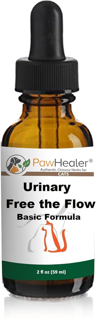 Bladder Stones/Crystals: Urinary Free The Flow: Basic Formula - 고양이를위한 초본 액체 허브 & 작은 개 - 2 fl oz (59 ml) - 더 많은 것을 저장하십시오 (1 병)