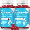 2 Pack Ashwagandha Gummies 와 L-theanine, Ashwa Root Supplement Gummy 에 여성 남성, 120 혼합된 Berry 맛 Gummies